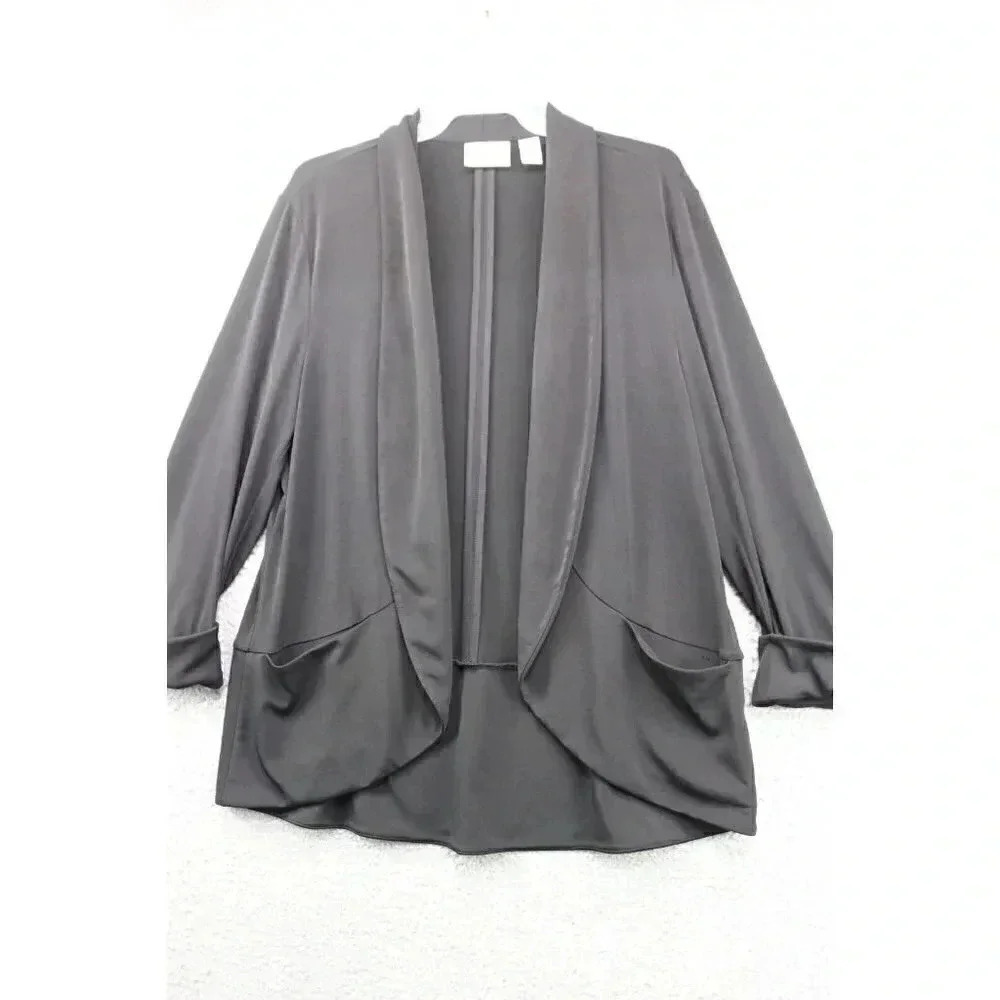 Chico's Women's Open Front Black Cardigan-2